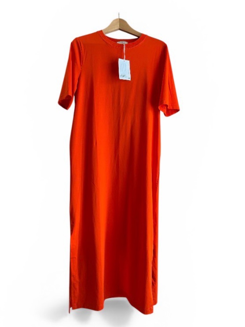 COS Bright Orange Short-Sleeve Midi Dress